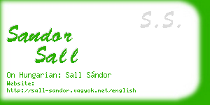 sandor sall business card